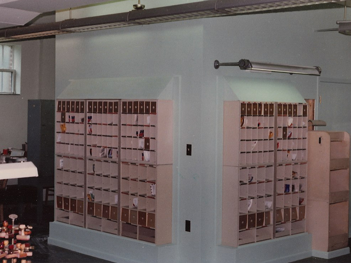 Completed Project - custom constructed mail sorting bins